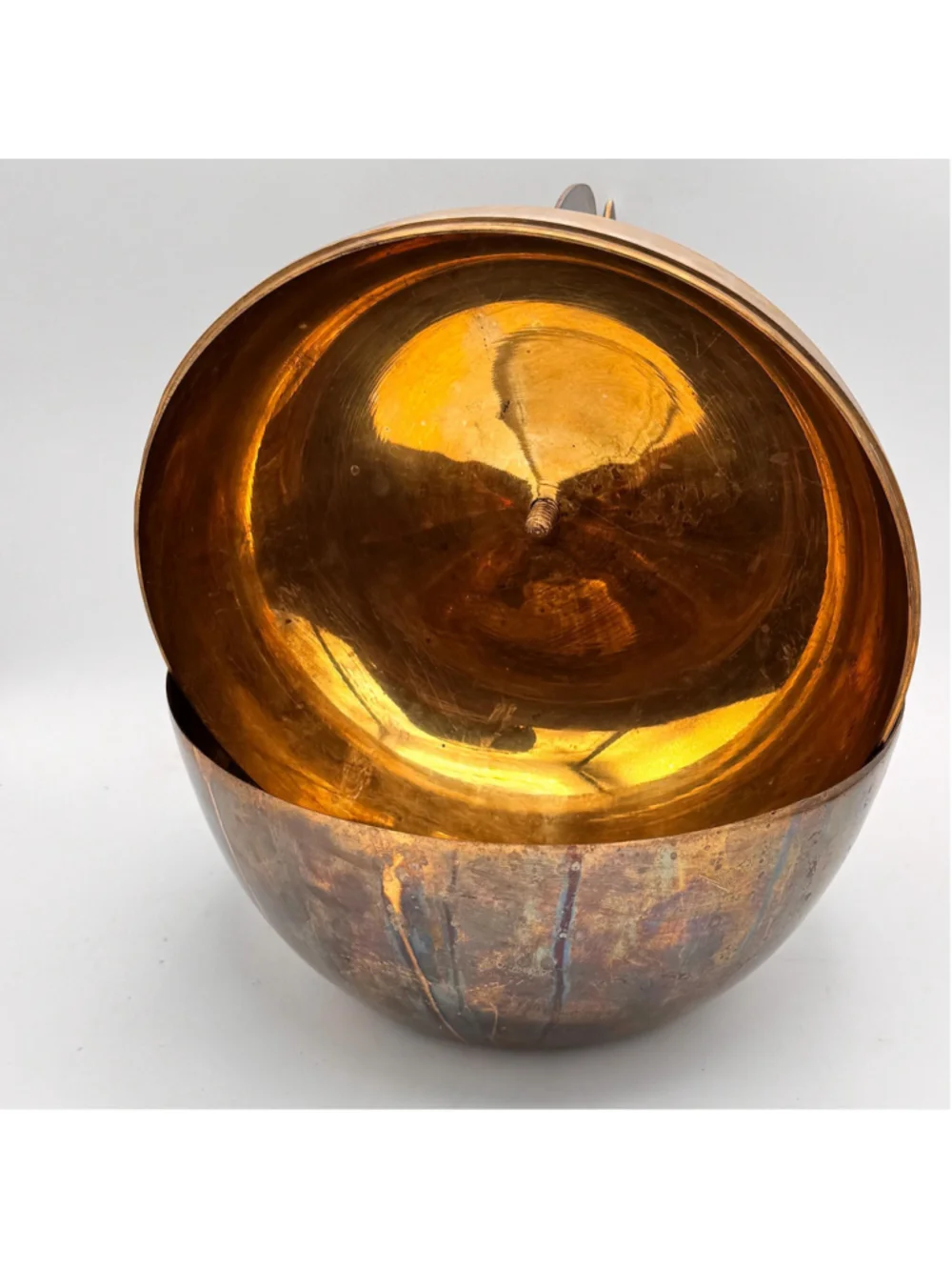 GIANT Oversized Vintage Brass Apple- Extra Large 12” Tall Decorative Apple Trin